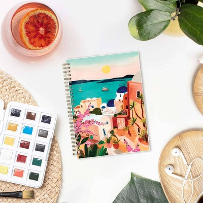 Rhi James for Blue Sky Weekly/Monthly Planner Notes (15 Month) Wirebound 5.875"x8.625" Clear Cover - Greek Village