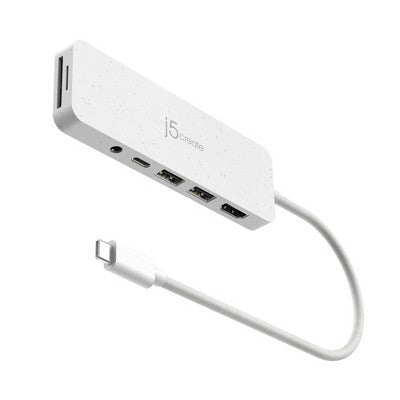 j5create USB-C Multi-Port Hub with Power Delivery: Multiport Adapter, HDMI, 3.5mm Jack