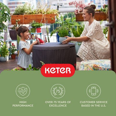 Keter 37gal Circa Wood Deck Box Brown (LOCAL PICKUP ONLY)