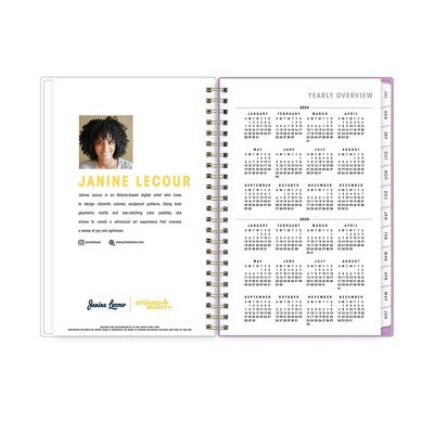 Blue Sky Artisans and Makers 2024-25 Weekly/Monthly Planner 8"x5" Artisans and Makers Tropical Leaves