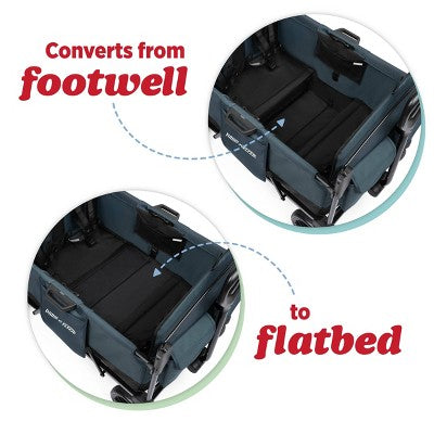 Radio Flyer Pathfinder+ Quad 4 Seat Stroller Wagon - Steel Gray: All-Terrain Tires, Adjustable Harness, EVA Wheels, Foot Operated Brake (LOCAL PICKUP ONLY)