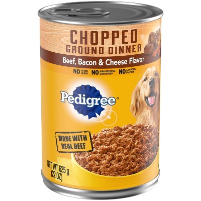 Pedigree Beef, Bacon and Cheese Flavor Chopped Ground Dinner Wet Dog Food - 22oz