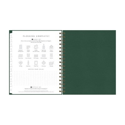 BlueSky 2025 Green Earth Sustainability Weekly/Monthly Planner 9.25"x7.87" Wirebound Deep Green