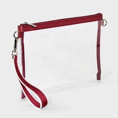 Game Day Clear Wristlet Clutch - Wild Fable Dark Red