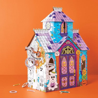 Halloween Craft Haunted House Fort Coloring Activity DIY - Mondo Llama (LOCAL PICKUP ONLY)