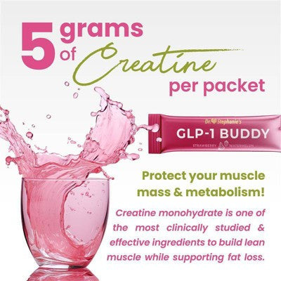 Dr. Stephanie's GLP-1 Buddy Vitamin + Creatine Drink Mix for GLP-1 Users - 12ct