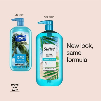 Suave Essentials Gentle Body Wash Ocean Breeze - 30 fl oz: Paraben-Free, Phthalate-Free, For Normal & Dry Skin