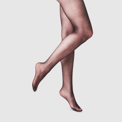 Women's 20D Sheer Control Top Tights - A New Day Black L/XL: High Waisted, Tagless, Closed Toe, Nylon-Spandex Blend