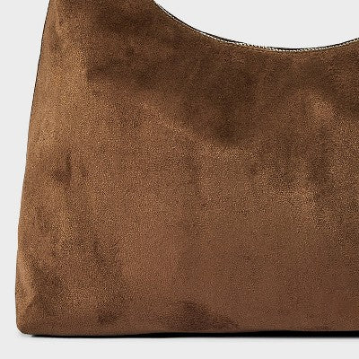 Faux Suede Slouch Shopper Tote Bag - Universal Thread Brown