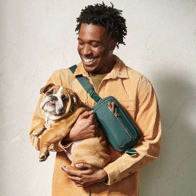 Dog Walker Belt Bag/Crossbody Bag - Green - The Cuddle Collab