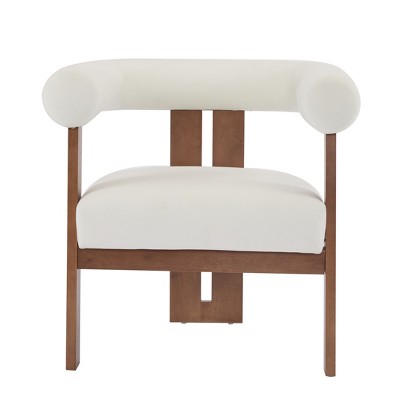 Christopher Knight Home Harriman Upholstered Velvet Birch Three-legged Structure Accent Chair, Beige (LOCAL PICKUP ONLY)