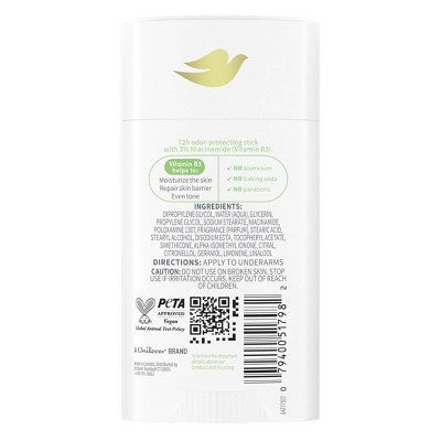 Dove Beauty VitaminCare+ Aluminum-Free Deodorant Stick with Niacinamide - Green Tea and Sakura - 2.6oz