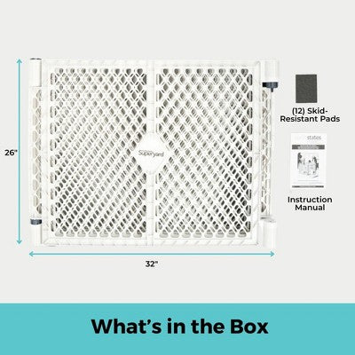 Toddleroo by North States Superyard 6 Panel Playard Baby Gate 32"-192" - White (LOCAL PICKUP ONLY)