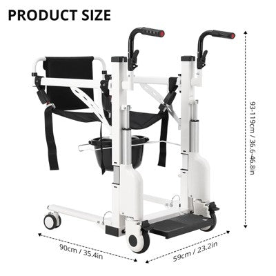 Garvee 4-in-1 Electric Patient Lift Transfer Wheelchair - 330 lbs Capacity, White (LOCAL PICKUP ONLY)