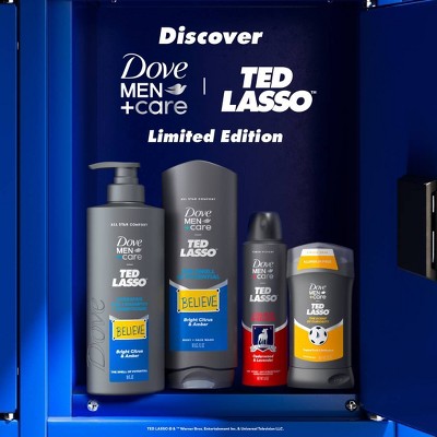 Dove Men+Care Ted Lasso Dry Spray Antiperspirant - The Smell of Potential - Citrus & Amber - 3.8oz