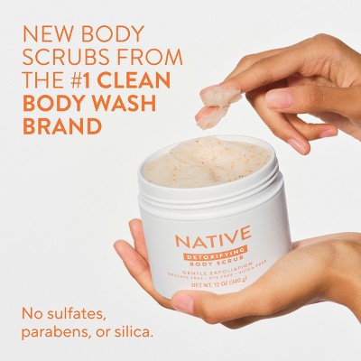 Native Sweet Peach & Nectar Scrub - 12oz: Exfoliating, Normal & Dry Skin, Whole Body, Jar