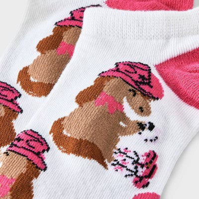 Women's Cowgirl Cut Socks - White/Pink 4-10: Animal Icon Pattern