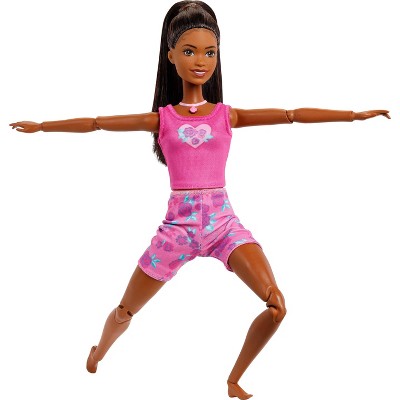 Barbie Mindful Moves Fashion Doll in Yoga Clothes with Audio, Lights and Music, Black Hair and Pet