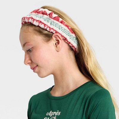 Girls' 2pc Long Sleeve Pajama Set with Spa Headband XL