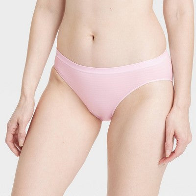 Women's 6pk Seamless Bikini Underwear - Auden Assorted Color S: Solid, Stripe Knit, Pull-On
