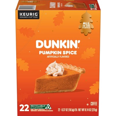 Dunkin' Pumpkin Spice Flavored Medium Roast Coffee Keurig K-Cup Pods - 22ct