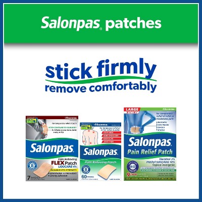 Salonpas Lidocaine 4% Pain Relieving Flex Patch - Odor Free - 7ct