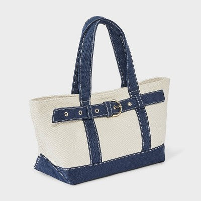 Canvas Mini Belted Tote Bag - Universal Thread Blue