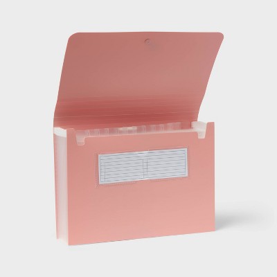 13 Pocket Expanding File Folder Letter Size Pink - up&up