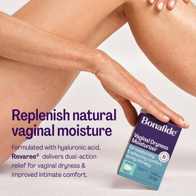 Bonafide Vaginal Moisturizer with Hyaluronic Acid - Revaree - Relieves Dryness for Enhanced Intimacy Vaginal Suppositories - 10ct