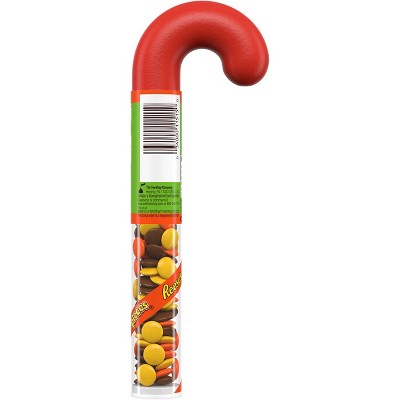 Reese's Pieces Peanut Butter Filled Plastic Cane Christmas Candy - 1.4oz
