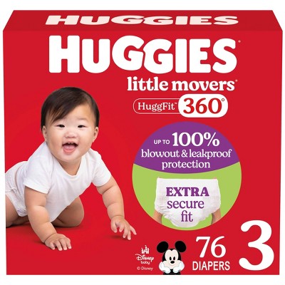 Huggies Little Movers HuggFit 360 Pull On Diapers -Size 3 - 76ct
