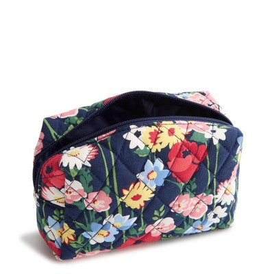 Vera Bradley Poppy Meadow Essential Small Storage Travel Pouch - Navy Blue