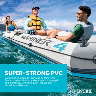 Intex Mariner 4-Person Inflatable River Lake Dinghy Boat with Pump and Oars Set (LOCAL PICKUP ONLY)
