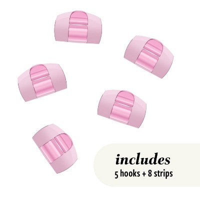 Command 5pk Damage-Free Transparent Cord Clips Lemonade