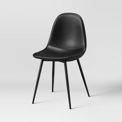 2pk Copley Dining Chairs Faux Leather Midnight Black - Threshold (LOCAL PICKUP ONLY)