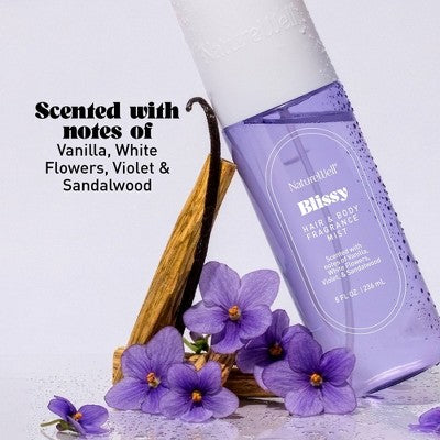 NatureWell Women's Fragrance Mist - Blissy - 8 fl oz: Vanilla & Sandalwood, Violet Body Spray, Perfumes & Colognes
