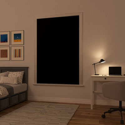 50"x78" Sun Zero 100% Blackout Solid Lights Out Portable Travel Rod Pocket Curtain Panel Black: Kids' Indoor Curtain