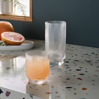 12pc Mixed Ribbed Cassin Tumbler Set - Threshold