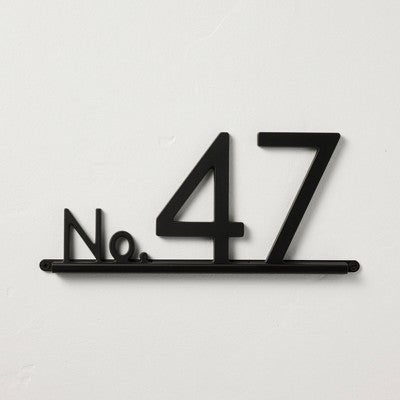 11.5" Metal House Number Mounting Rail Matte Black - Hearth & Hand with Magnolia: Address Plaque, Steel, Powder-Coated