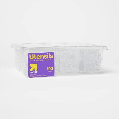 Premium Plastic Forks, Spoons and Knives - 192ct - up&up