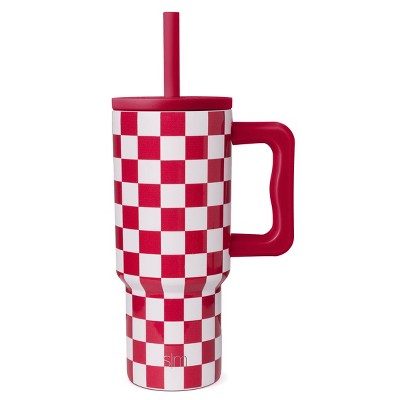 Simple Modern 24oz Trek Checkmate Straw Tumbler Red/White