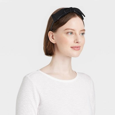 Velvet Bow Headband - A New Day Black