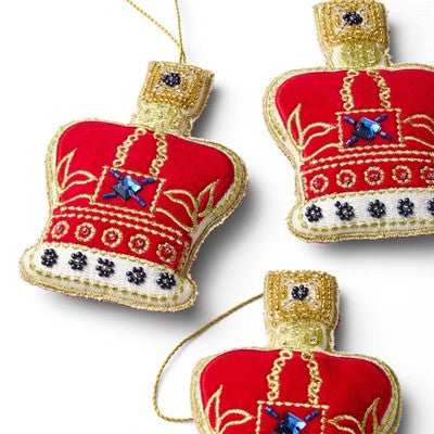 M&S 3ct Crown Fabric Christmas Tree Ornament Set