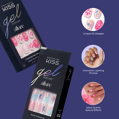 KISS Products Gel Fantasy Allure Fake Nails - Stunned By You - 31ct