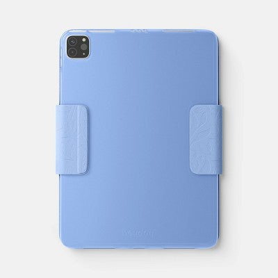 Apple iPad Pro 11 (4th Gen) and Air (5th Gen/M2/M3) Case - heyday Peri-Blue Debossed: Botanical Stylus Holder