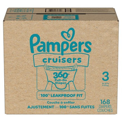 Pampers Cruisers 360 Disposable Diapers OMS Pack - Size 3 - 168ct