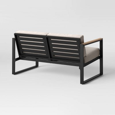 Henning Patio Loveseat Gray - Threshold (LOCAL PICKUP ONLY)