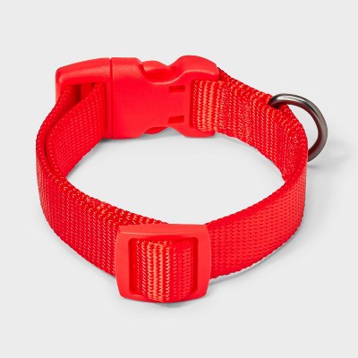 Basic Adjustable Dog Collar with Matching Buckle - XS - Red - Boots & Barkley