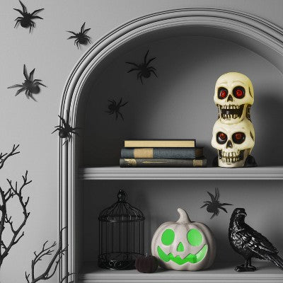 Lit Plastic Pumpkin Figurine - Hyde and EEK! Boutique Gray