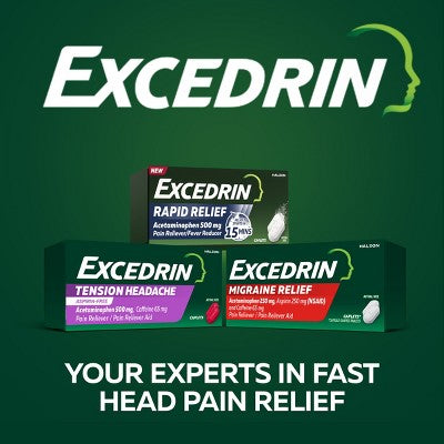 Excedrin Rapid Relief Acetaminophen Caplets - 80ct: Oral General Pain Reliever, 500mg Strength